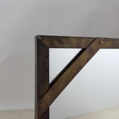  Sarreid Ltd Pair of Chic Patinated Brass Studded Mirrors by Sarried