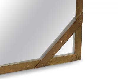  Sarreid Ltd Sarreid Ltd Mid Century American Studded Square Brass Frame Mirror