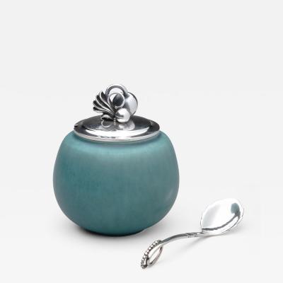  Saxbo Saxbo Marmalade Jar with Georg Jensen Lid Spoon