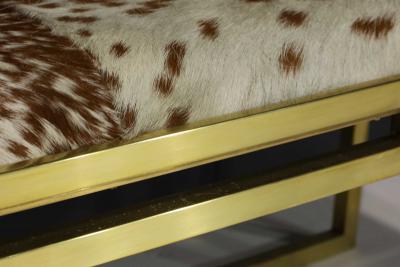  Scala Luxury Scala Luxury Clasp Bench in Soild Brass and Hair on Hide Upholstery