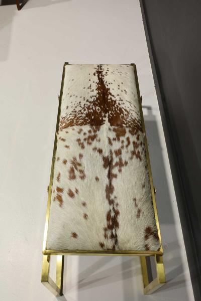  Scala Luxury Scala Luxury Clasp Bench in Soild Brass and Hair on Hide Upholstery