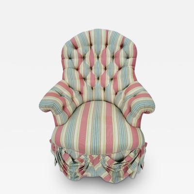  Scalamandre Scalamandre Silk Striped Tufted Club Chair