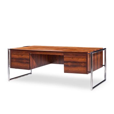  Scandiline Scandiline Mid Century Rosewood and Chrome Executive Desk