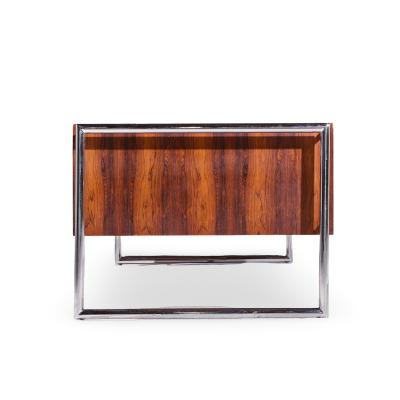  Scandiline Scandiline Mid Century Rosewood and Chrome Executive Desk