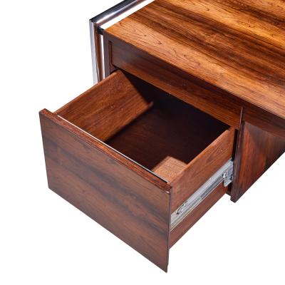  Scandiline Scandiline Mid Century Rosewood and Chrome Executive Desk