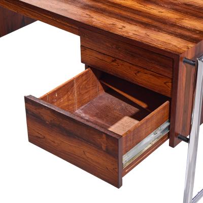  Scandiline Scandiline Mid Century Rosewood and Chrome Executive Desk