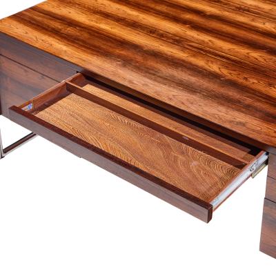  Scandiline Scandiline Mid Century Rosewood and Chrome Executive Desk