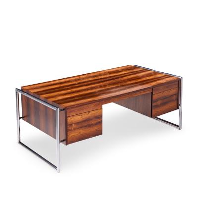  Scandiline Scandiline Mid Century Rosewood and Chrome Executive Desk