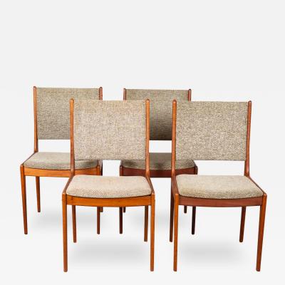  Scandinavia Woodworks Co Mid Century Teak Tall Back Dining Chairs Four