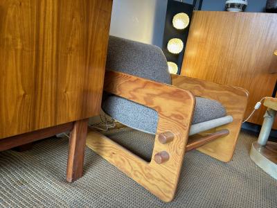  Scandinavia Woodworks Co Pair of 1970s postmodern plywood armchairs