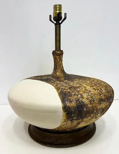  Scheurich Carstens 1960s Lava Glazed Scheurich Carstens Ceramic Table Lamps Original Shades Pair