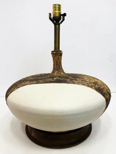  Scheurich Carstens 1960s Lava Glazed Scheurich Carstens Ceramic Table Lamps Original Shades Pair