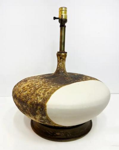  Scheurich Carstens 1960s Lava Glazed Scheurich Carstens Ceramic Table Lamps Original Shades Pair