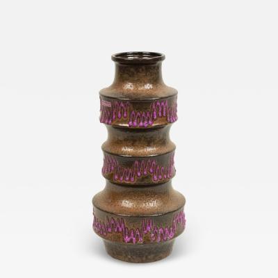  Scheurich Keramik German Purple Ceramic Zig Zag Vase
