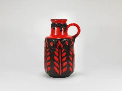  Scheurich Keramik Tall Fat Lava Art Pottery Floor Vase by Scheurich Western Germany 1970s