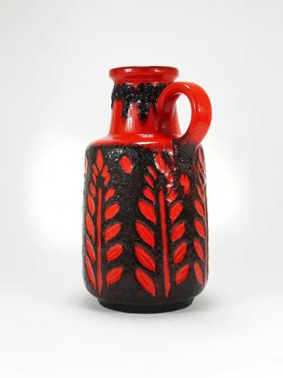  Scheurich Keramik Tall Fat Lava Art Pottery Floor Vase by Scheurich Western Germany 1970s