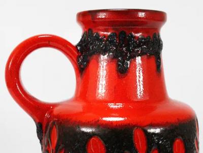  Scheurich Keramik Tall Fat Lava Art Pottery Floor Vase by Scheurich Western Germany 1970s