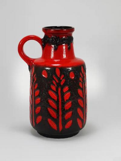  Scheurich Keramik Tall Fat Lava Art Pottery Floor Vase by Scheurich Western Germany 1970s
