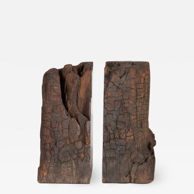  Schmieg Kotzian Midcentury Organic Schmieg Kotzian Caobo Bookends from 16th Century Beams