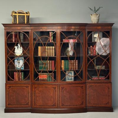 Schmieg Kotzian Schmieg Kotzian Georgian Breakfront or Bookcase Mahogany Satinwood 1920s