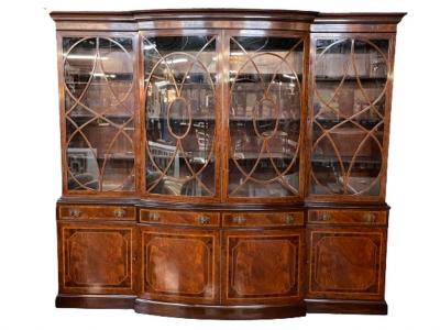Schmieg Kotzian Schmieg Kotzian Georgian Breakfront or Bookcase Mahogany Satinwood 1920s