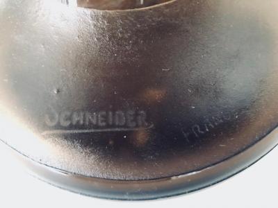  Schneider Glass Art Deco Massive Tall Schneider Wheel Cut Engraved Acid Etched Vase