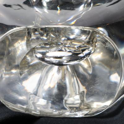  Schneider Mid Century Amorphic Crystal Brass Two Arm Candelabra Signed Schneider