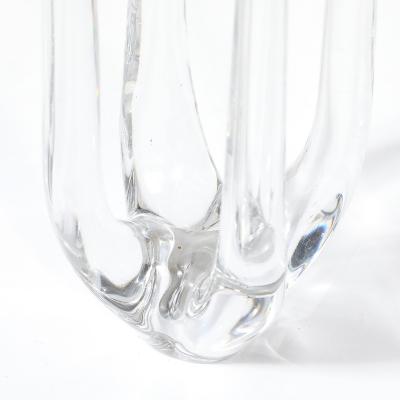  Schneider Mid Century Crystal Brass Amorphic Four Arm Candelabra Signed Schneider