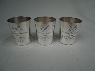  Schofield Co Set of 3 Maryland Midcentury Yacht Club Shot Glasses