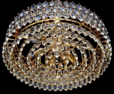  Schr der Leuchten Grand Gilt Schr der Co Drum 8 Tier Lead Crystal Chandelier Germany 1970s