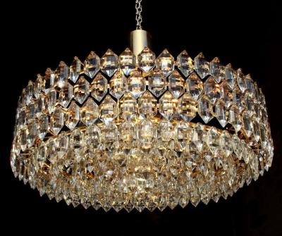  Schr der Leuchten Grand Gilt Schr der Co Drum 8 Tier Lead Crystal Chandelier Germany 1970s