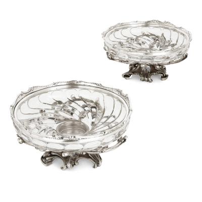 Schwarz Steiner Large antique Austrian silver and glass garniture by Schwarz Steiner