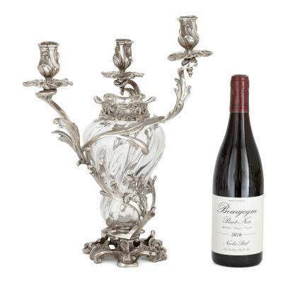 Schwarz Steiner Large antique Austrian silver and glass garniture by Schwarz Steiner