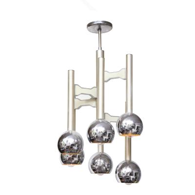 Sciolari Lighting Chic Nickel Chrome Pendant 1970s