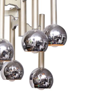  Sciolari Lighting Chic Nickel Chrome Pendant 1970s