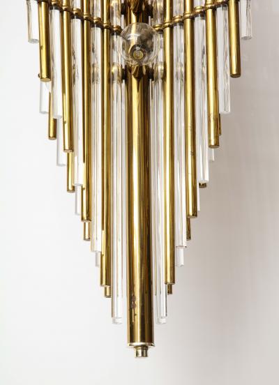  Sciolari Lighting Mid Century Italian Brass Lucite Pendant Chandelier