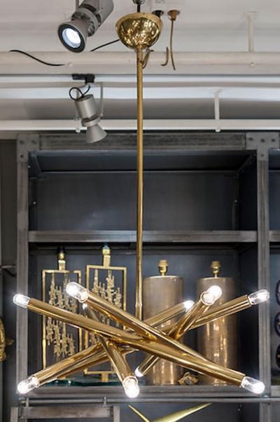  Sciolari Lighting Twelve Lights Brass Sciolari Chandelier
