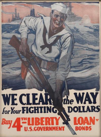  Scott Ethridge We Clear the Way for Your Fighting Dollars WWI Fourth Liberty Loan Poster