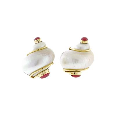  Seaman Schepps SEAMAN SCHEEPS VINTAGE CLASSIC TURBO SHELL EARCLIPS