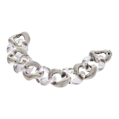  Seaman Schepps SEAMAN SCHEPPS 18K WHITE GOLD CRYSTAL CURB LINK BRACELET