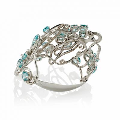  Seaman Schepps Seaman Schepps Blue Zircon and Diamond Bracelet
