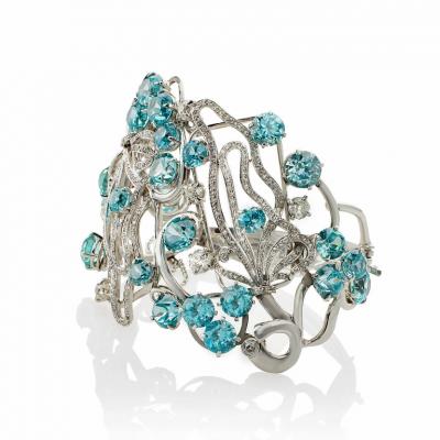  Seaman Schepps Seaman Schepps Blue Zircon and Diamond Bracelet