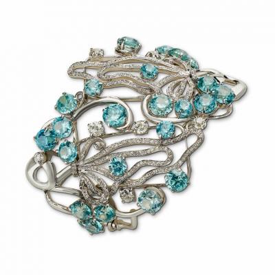  Seaman Schepps Seaman Schepps Blue Zircon and Diamond Bracelet