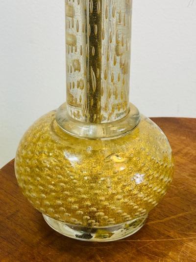  Seguso BEAUTIFUL MODERNIST PAIR OF SEGUSO GOLD BUBBLE BALL AND COLUMN MURANO LAMPS