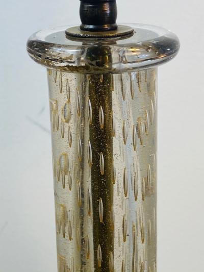  Seguso BEAUTIFUL MODERNIST PAIR OF SEGUSO GOLD BUBBLE BALL AND COLUMN MURANO LAMPS