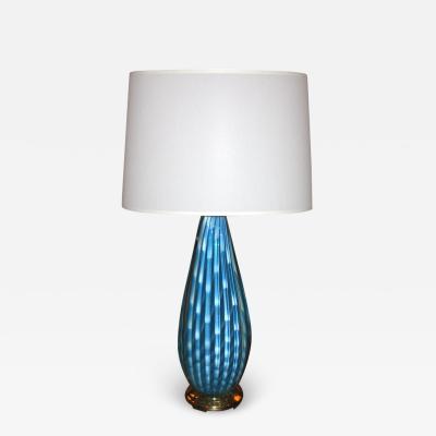  Seguso Beautiful Blue Table Lamp