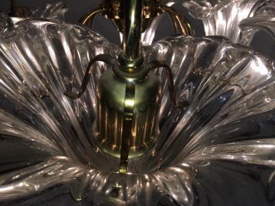  Seguso Beautiful Modernist Murano Glass Cornucopia Chandelier