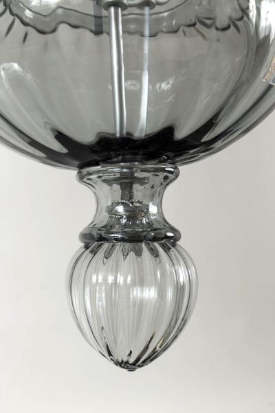  Seguso Large Venetian Grey Blown Lantern By Seguso 3 Available UL Certified