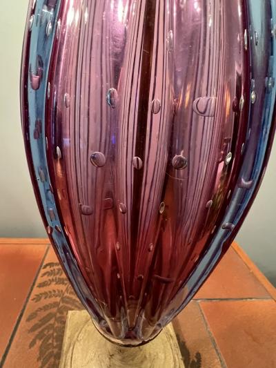  Seguso MID CENTURY PAIR OF AMETHYST MURANO LAMPS BY SEGUSO
