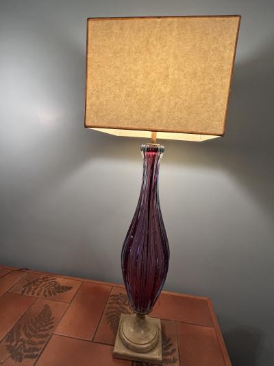  Seguso MID CENTURY PAIR OF AMETHYST MURANO LAMPS BY SEGUSO